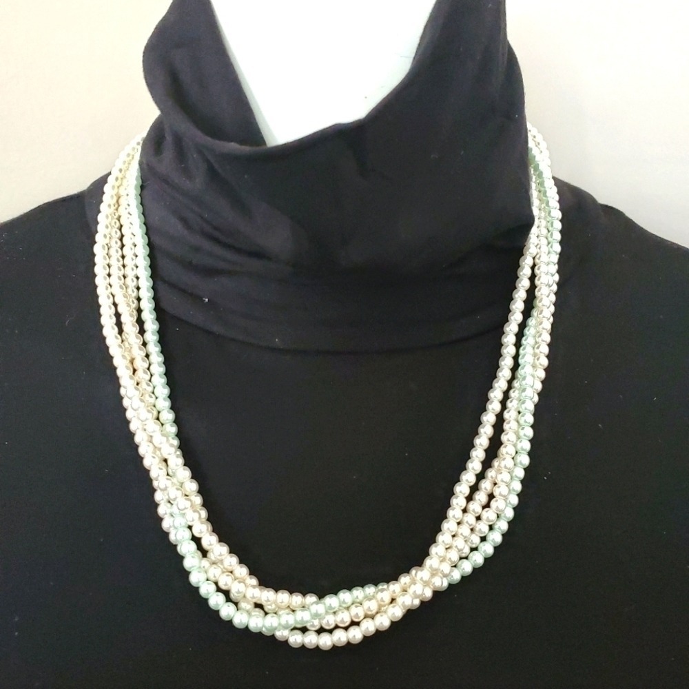 Unique 4 stand beaded necklace Granny Vintage Cottage